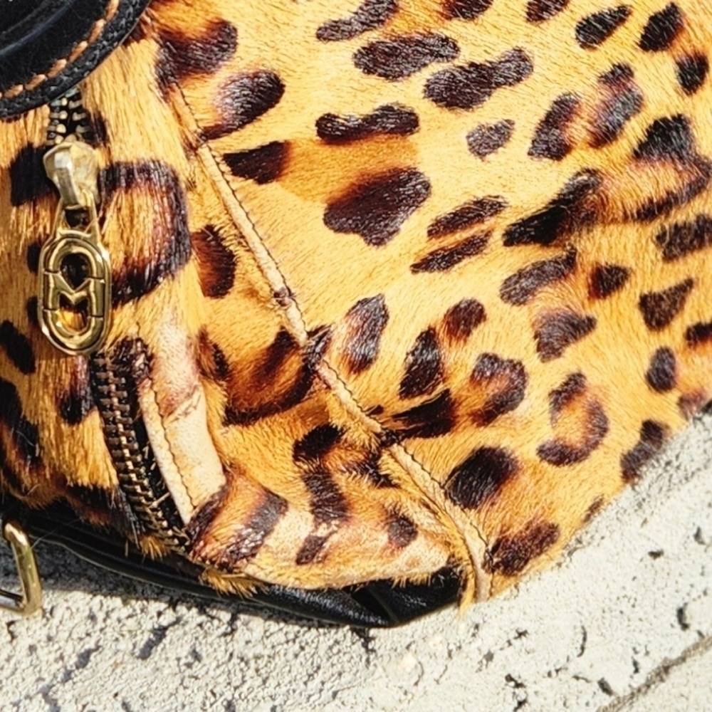 Vintage Marino Orlandi Italian Designer Cheetah‎ Haircalf  Crossbody Bag Purse - Picture 6 of 16